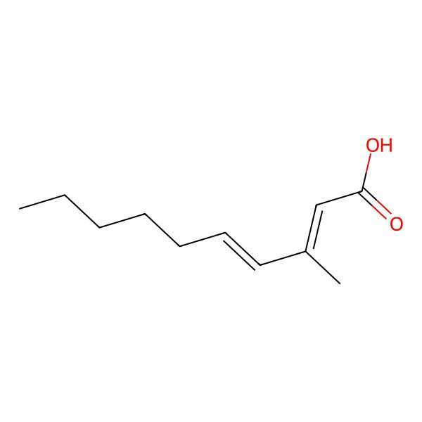 2D Structure of (2Z,4E)-3-methyl-2,4-decadienoic acid