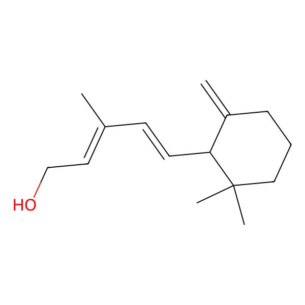 2D Structure of (2Z,4E)-5-[(1R)-2,2-dimethyl-6-methylidenecyclohexyl]-3-methylpenta-2,4-dien-1-ol