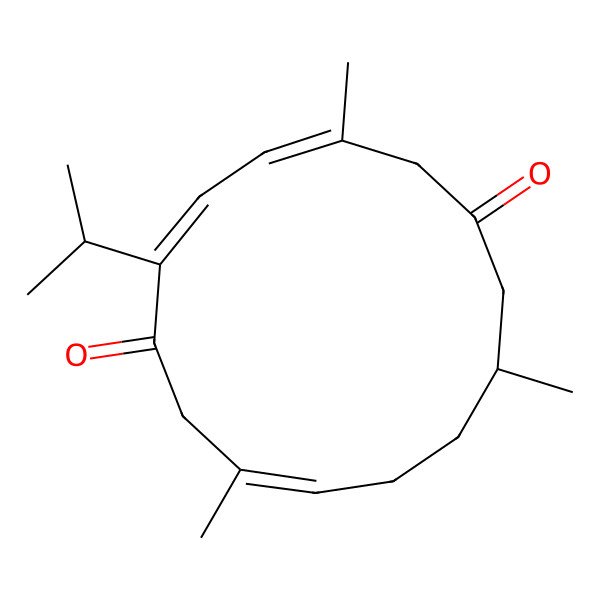 2D Structure of (2Z,4E,9R,12E)-5,9,13-trimethyl-2-propan-2-ylcyclotetradeca-2,4,12-triene-1,7-dione