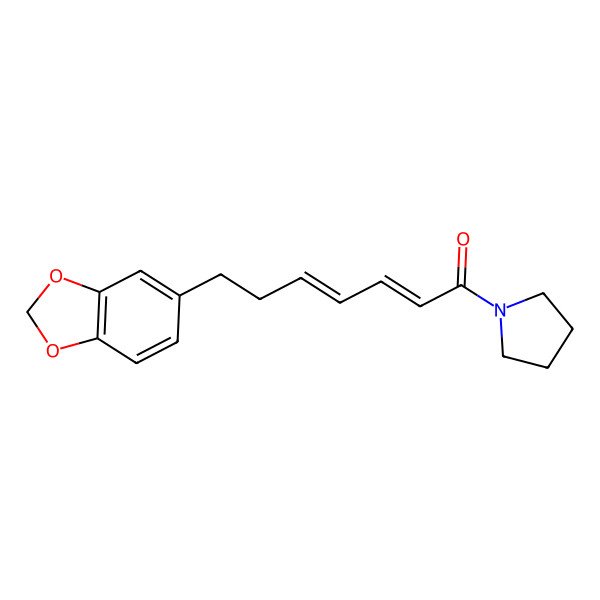 2D Structure of (2Z,4Z)-7-(1,3-benzodioxol-5-yl)-1-pyrrolidin-1-ylhepta-2,4-dien-1-one