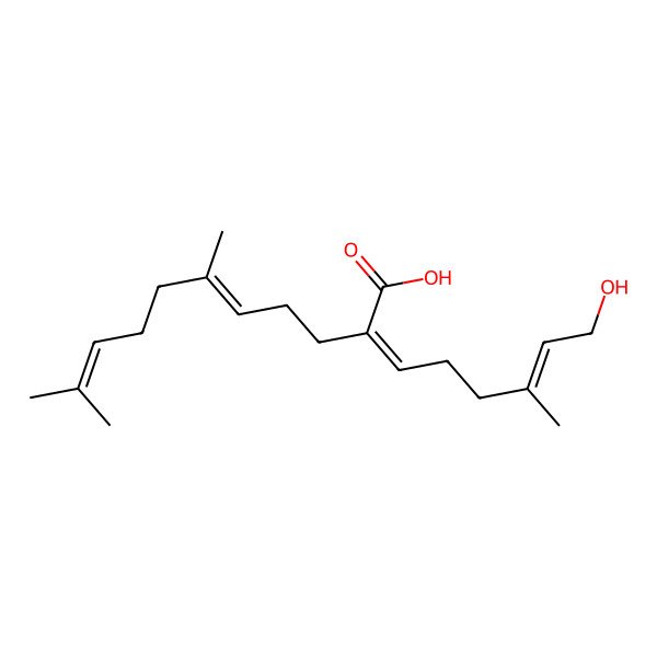 2D Structure of (2Z,5E)-2-[(Z)-6-hydroxy-4-methylhex-4-enylidene]-6,10-dimethylundeca-5,9-dienoic acid