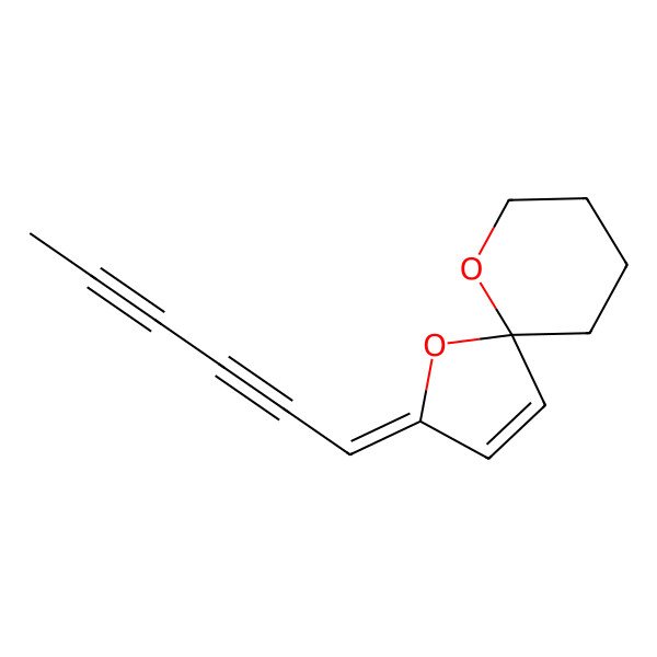 2D Structure of (2Z,5R)-2-hexa-2,4-diynylidene-1,10-dioxaspiro[4.5]dec-3-ene