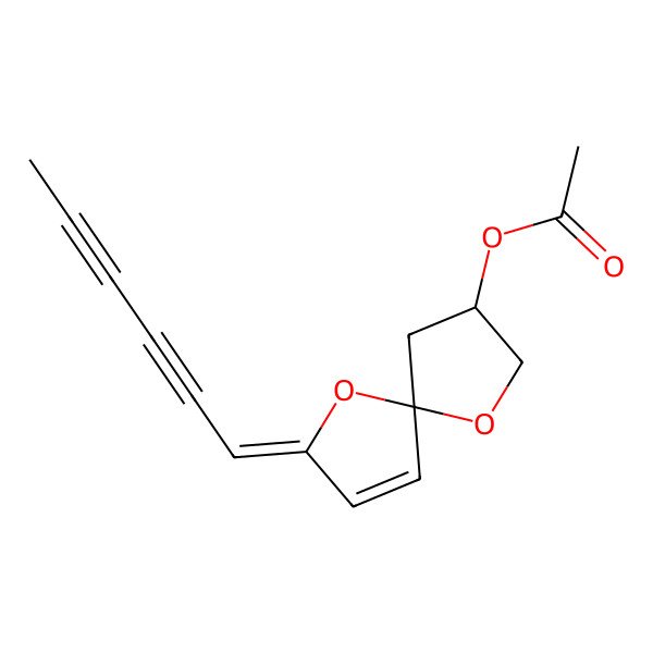 2D Structure of [(2Z,5S,8R)-2-hexa-2,4-diynylidene-1,6-dioxaspiro[4.4]non-3-en-8-yl] acetate