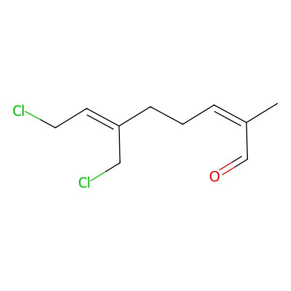 2D Structure of (2Z,6E)-3-chloromethyl-1-chloroocta-2,6-dien-8-al