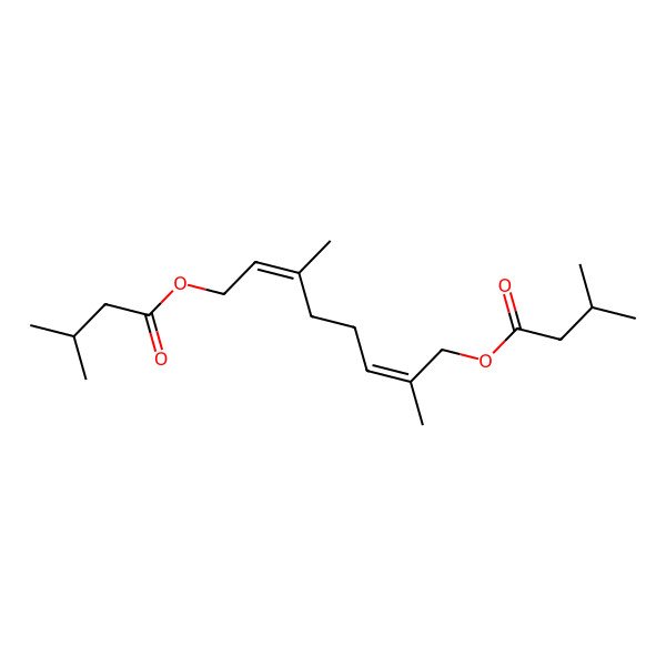 2D Structure of [(2Z,6E)-3,7-dimethyl-8-(3-methylbutanoyloxy)octa-2,6-dienyl] 3-methylbutanoate