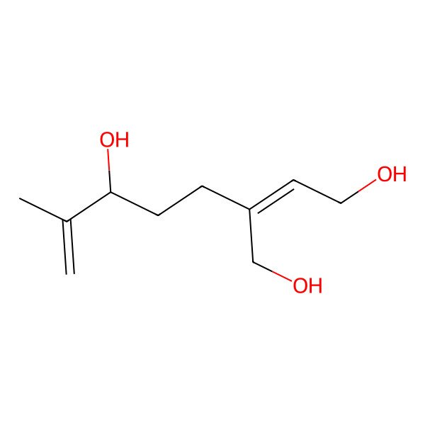 2D Structure of (2Z,6R)-3-(hydroxymethyl)-7-methylocta-2,7-diene-1,6-diol