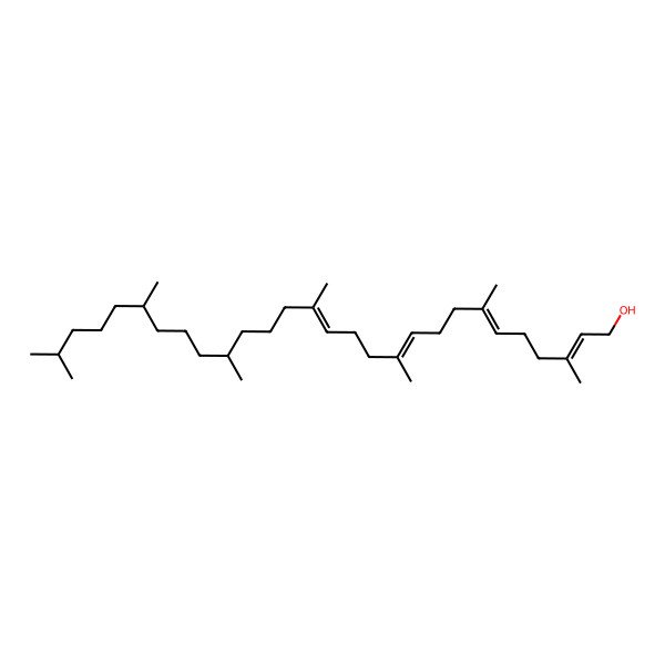 2D Structure of (2Z,6Z,10Z,14E,19R,23R)-3,7,11,15,19,23,27-heptamethyloctacosa-2,6,10,14-tetraen-1-ol