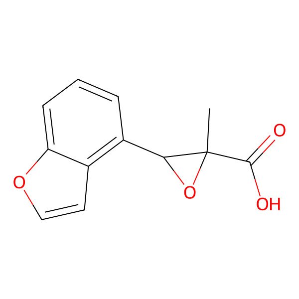 2D Structure of 3-(1-Benzofuran-4-yl)-2-methyloxirane-2-carboxylic acid