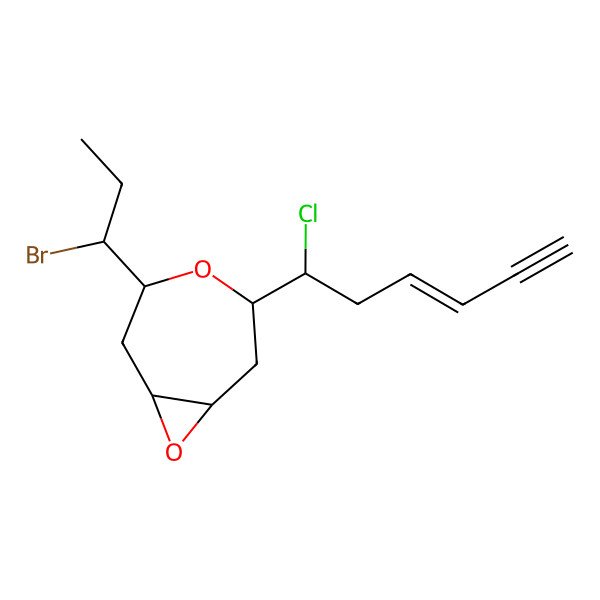 2D Structure of 3-(1-Bromopropyl)-5-(1-chlorohex-3-en-5-ynyl)-4,8-dioxabicyclo[5.1.0]octane