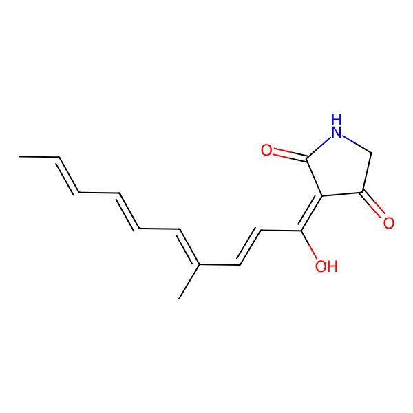 2D Structure of 3-(1-Hydroxy-4-methyldeca-2,4,6,8-tetraenylidene)pyrrolidine-2,4-dione