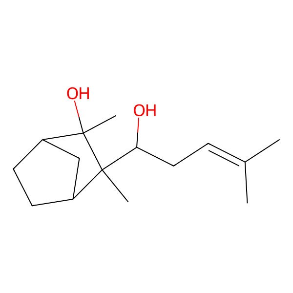 2D Structure of 3-(1-Hydroxy-4-methylpent-3-enyl)-2,3-dimethylbicyclo[2.2.1]heptan-2-ol