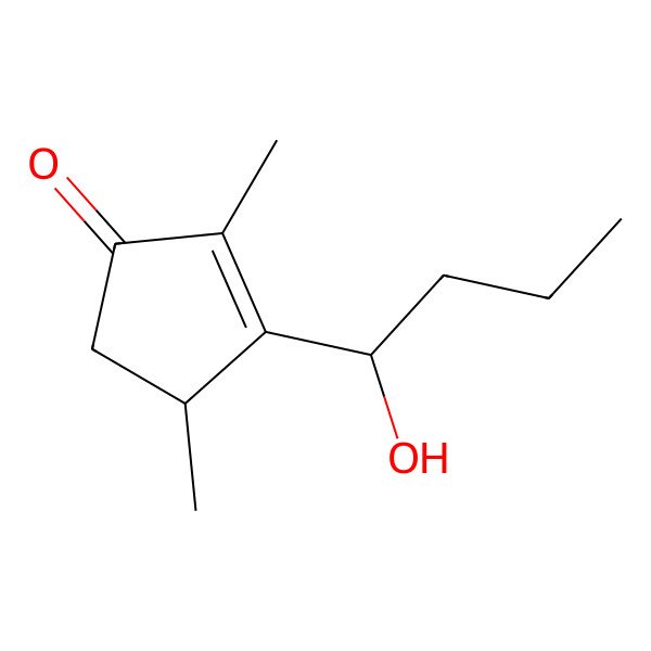 2D Structure of 3-(1-Hydroxybutyl)-2,4-dimethylcyclopent-2-en-1-one