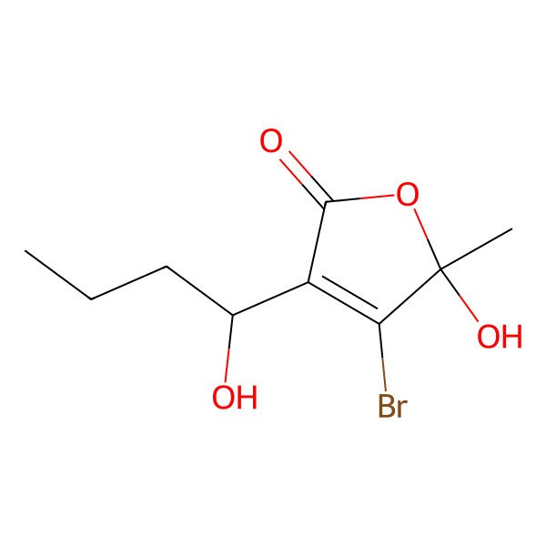 2D Structure of 3-(1'-Hydroxybutyl)-4-bromo-5-hydroxy-5-methyl-2(5h)-furanone