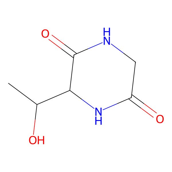 2D Structure of 3-(1-Hydroxyethyl)piperazine-2,5-dione