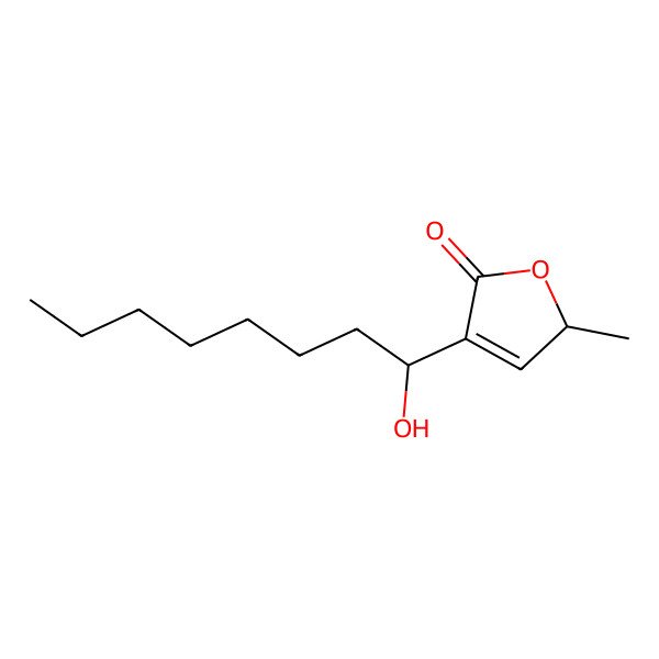 2D Structure of 3-(1-Hydroxyoctyl)-5-methyl-2(5H)-furanone