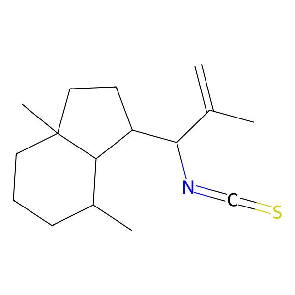 2D Structure of 3-(1-Isothiocyanato-2-methylprop-2-enyl)-4,7a-dimethyl-1,2,3,3a,4,5,6,7-octahydroindene