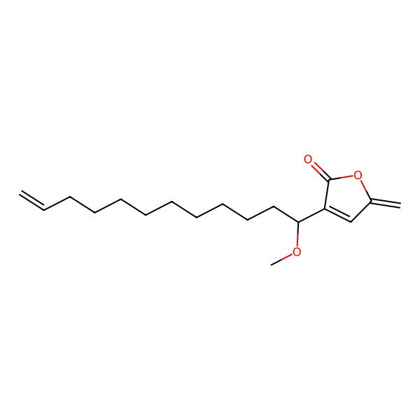 2D Structure of 2-(1-Methoxy-11-dodecenyl)-penta-2,4-dien-4-olide