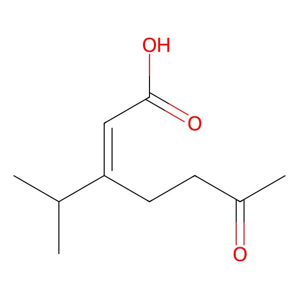 2D Structure of 3-(1-Methylethyl)-6-oxo-2-heptenoic acid