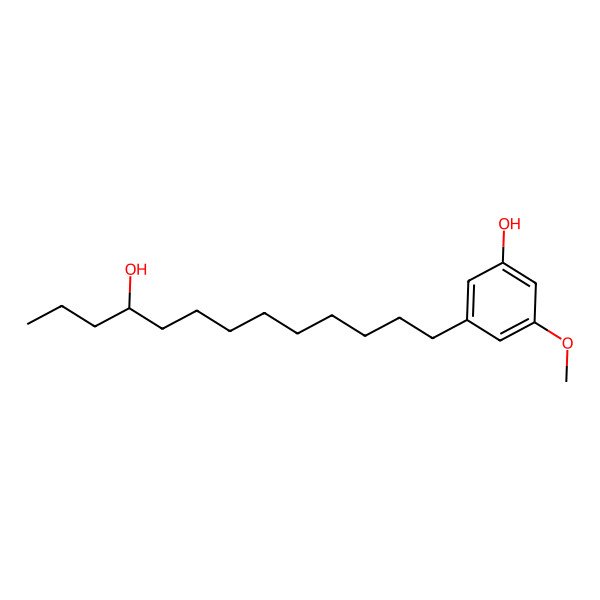 2D Structure of 3-(10-Hydroxytridecyl)-5-methoxyphenol
