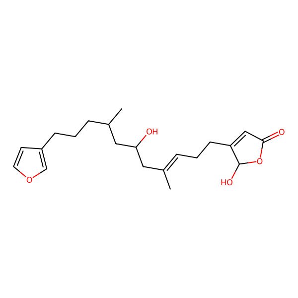 2D Structure of 3-[11-(furan-3-yl)-6-hydroxy-4,8-dimethylundec-3-enyl]-2-hydroxy-2H-furan-5-one