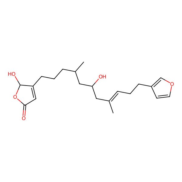 2D Structure of 3-[11-(furan-3-yl)-6-hydroxy-4,8-dimethylundec-8-enyl]-2-hydroxy-2H-furan-5-one