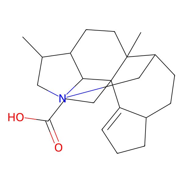 2D Structure of 3-(12,16-Dimethyl-1-azapentacyclo[9.6.1.02,15.03,12.04,8]octadec-4-en-3-yl)propanoic acid
