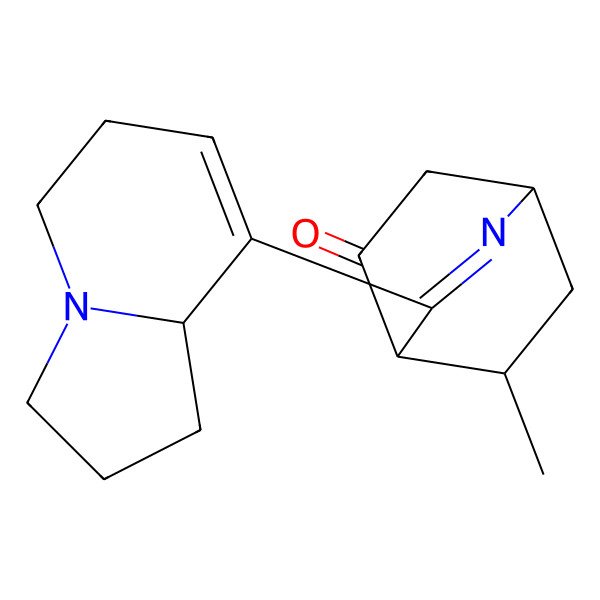 2D Structure of 3-(1,2,3,5,6,8a-Hexahydroindolizin-8-yl)-8-methyl-2-azabicyclo[2.2.2]oct-2-en-5-one