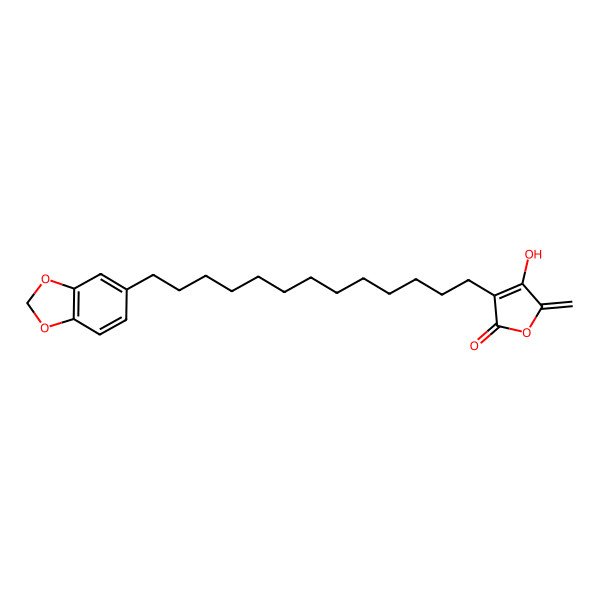 2D Structure of 3-[13-(1,3-Benzodioxol-5-yl)tridecyl]-4-hydroxy-5-methylidenefuran-2-one