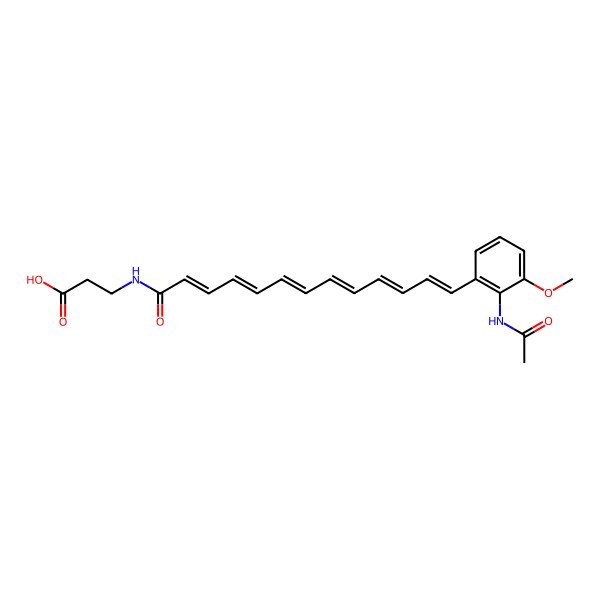 2D Structure of 3-[13-(2-Acetamido-3-methoxyphenyl)trideca-2,4,6,8,10,12-hexaenoylamino]propanoic acid