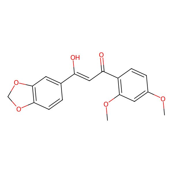 2D Structure of 3-(1,3-Benzodioxol-5-yl)-1-(2,4-dimethoxyphenyl)-3-hydroxyprop-2-en-1-one