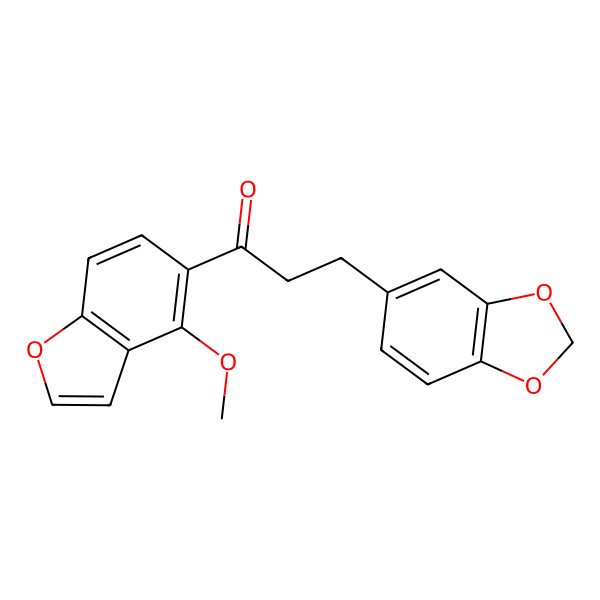 2D Structure of 3-(1,3-Benzodioxol-5-yl)-1-(4-methoxy-1-benzofuran-5-yl)propan-1-one
