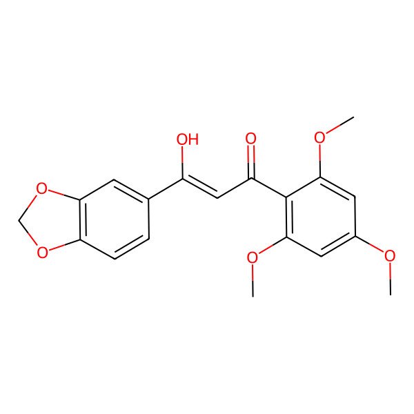 2D Structure of 3-(1,3-Benzodioxol-5-yl)-3-hydroxy-1-(2,4,6-trimethoxyphenyl)prop-2-en-1-one