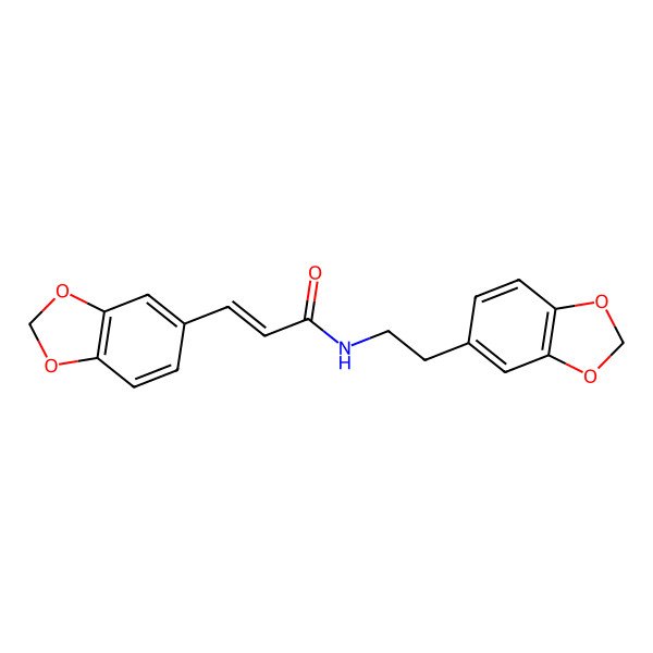 2D Structure of 3-(1,3-benzodioxol-5-yl)-N-[2-(1,3-benzodioxol-5-yl)ethyl]prop-2-enamide
