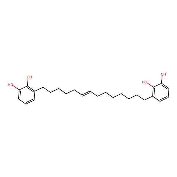 2D Structure of 3-[14-(2,3-Dihydroxyphenyl)tetradec-8-enyl]benzene-1,2-diol