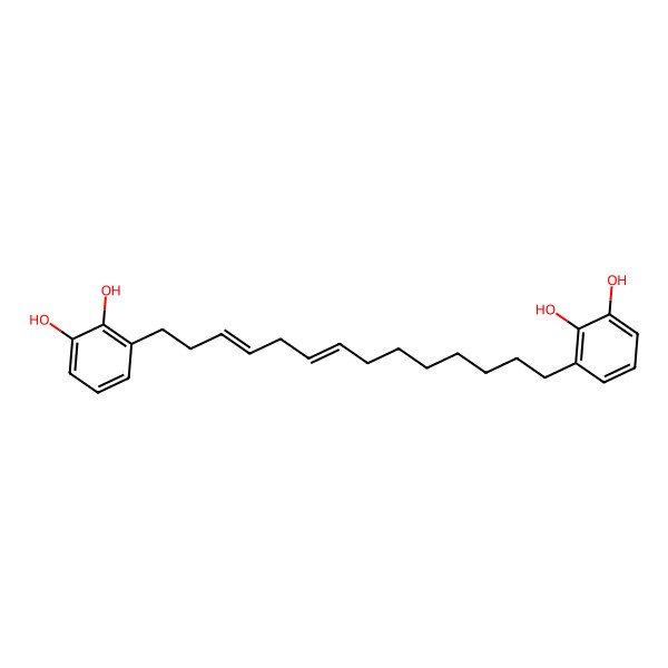 2D Structure of 3-[14-(2,3-Dihydroxyphenyl)tetradeca-8,11-dienyl]benzene-1,2-diol