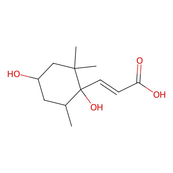 2D Structure of 3-(1,4-Dihydroxy-2,2,6-trimethylcyclohexyl)prop-2-enoic acid