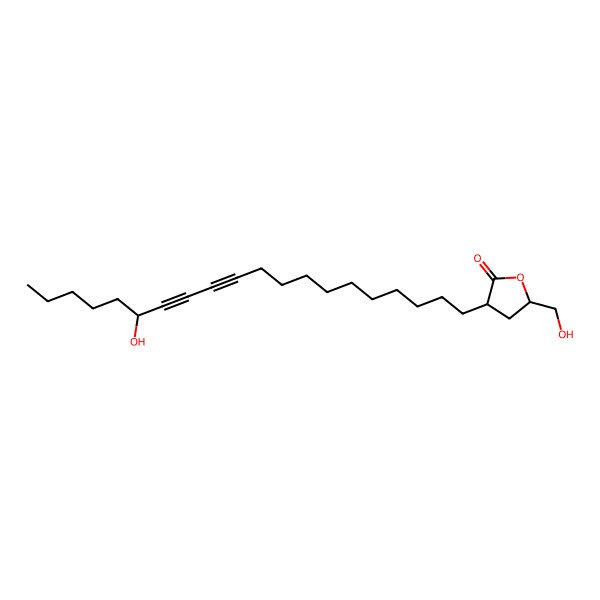 2D Structure of 3-(15-Hydroxyicosa-11,13-diynyl)-5-(hydroxymethyl)oxolan-2-one