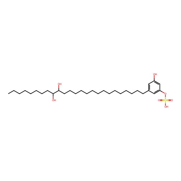 2D Structure of [3-[(16R,17R)-16,17-dihydroxypentacosyl]-5-hydroxyphenyl] hydrogen sulfate