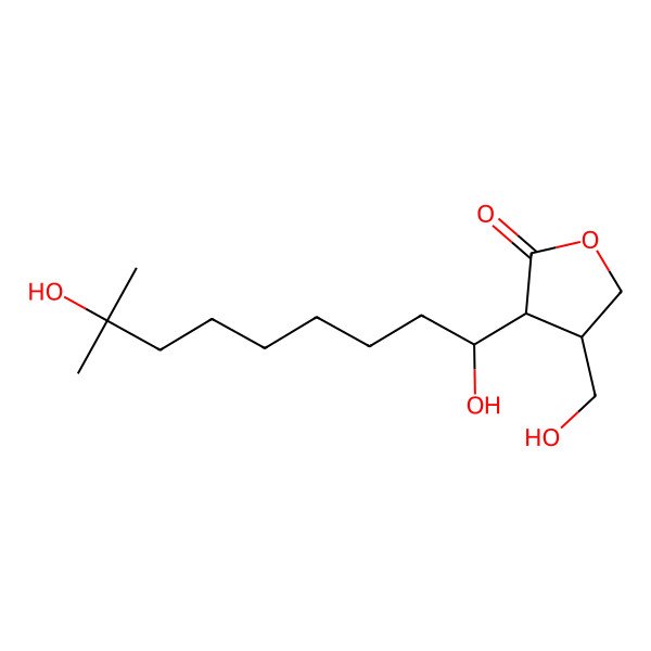 2D Structure of 3-(1,8-Dihydroxy-8-methylnonyl)-4-(hydroxymethyl)oxolan-2-one