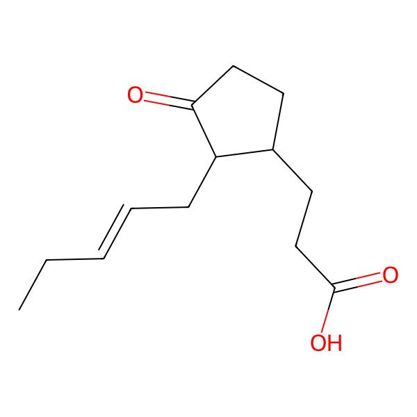2D Structure of 3-[(1R,2S)-3-oxo-2-[(Z)-pent-2-enyl]cyclopentyl]propanoic acid