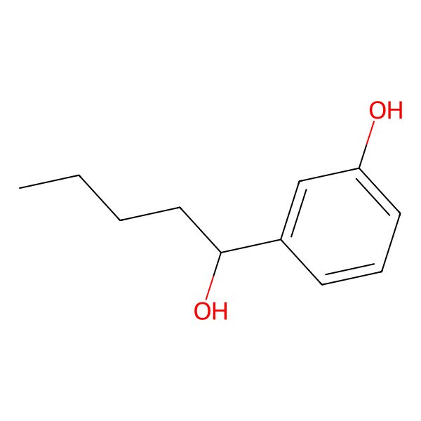 2D Structure of 3-[(1S)-1-hydroxypentyl]phenol