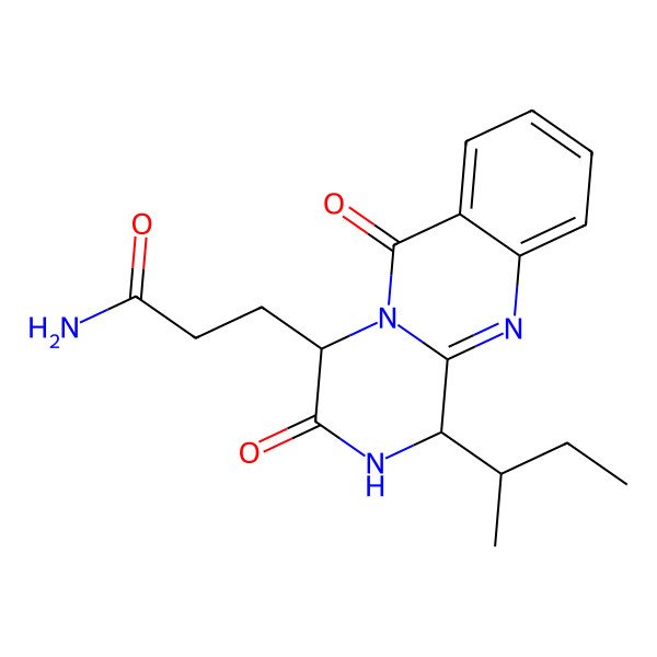 2D Structure of 3-[(1S,4S)-1-[(2S)-butan-2-yl]-3,6-dioxo-2,4-dihydro-1H-pyrazino[2,1-b]quinazolin-4-yl]propanamide