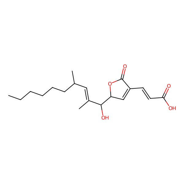 2D Structure of 3-[2-(1-hydroxy-2,4-dimethyldec-2-enyl)-5-oxo-2H-furan-4-yl]prop-2-enoic acid
