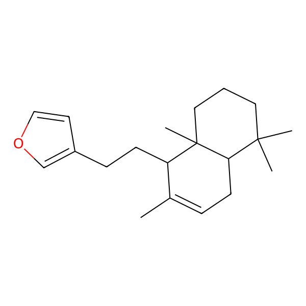 2D Structure of 3-[2-[(1R,4aR,8aS)-2,5,5,8a-tetramethyl-1,4,4a,6,7,8-hexahydronaphthalen-1-yl]ethyl]furan