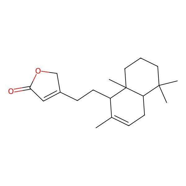 2D Structure of 3-[2-[(1R,4aS,8aR)-2,5,5,8a-tetramethyl-1,4,4a,6,7,8-hexahydronaphthalen-1-yl]ethyl]-2H-furan-5-one