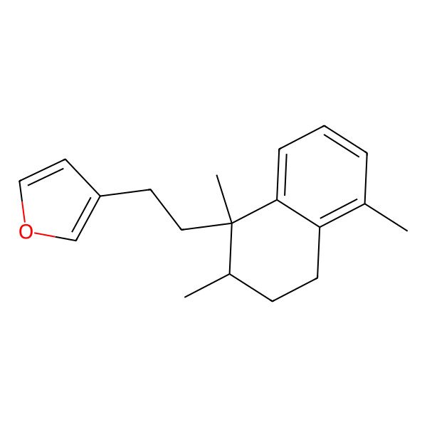 2D Structure of 3-[2-[(1S,2R)-1,2,5-trimethyl-3,4-dihydro-2H-naphthalen-1-yl]ethyl]furan
