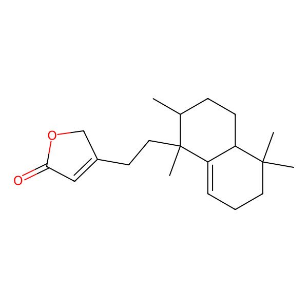 2D Structure of 3-[2-[(1S,2R,4aS)-1,2,5,5-tetramethyl-2,3,4,4a,6,7-hexahydronaphthalen-1-yl]ethyl]-2H-furan-5-one