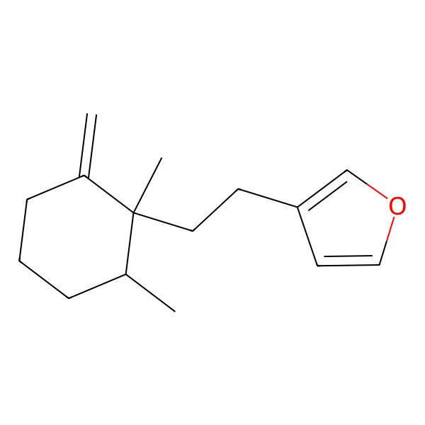 2D Structure of 3-[2-[(1S,2S)-1,2-dimethyl-6-methylidenecyclohexyl]ethyl]furan
