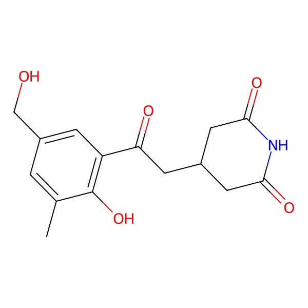 2D Structure of 3-[2-[2-Hydroxy-3-methylphenyl-5-(hydroxymethyl)]-2-oxoethyl]glutarimide