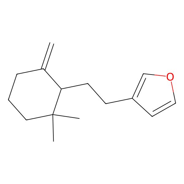 2D Structure of 3-[2-(2,2-Dimethyl-6-methylidenecyclohexyl)ethyl]furan